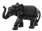 Figura decorativa elefante efecto mármol negro