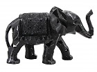 Figura decorativa elefante efecto mármol negro