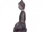 Figura decorativa de Buda meditando en resina brillo dorado
