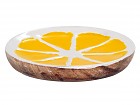 Plato madera amarillo 