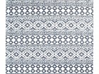 Alfombra de algodón lavable cenefas blanco y azul