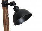 Lámpara de sobremesa articulada de madera y hierro negro