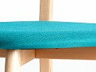 Silla Dasi de madera abedul y tapizado turquesa
