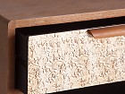 Cómoda moderna madera tallada en roble y dorado