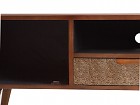 Mueble TV de madera con detalles tallados dorados