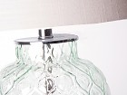 Lámpara de mesa blanca de vidrio y metal