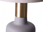 Lámpara moderna de mesa en cemento, acero y lino