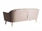 Sofá nórdico tapizado beige con patas de pino