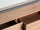 Mesa TV industrial cajones madera con patas hierro