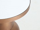 Mesa auxiliar redonda de hierro color cobre y vidrio