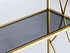 Estantería dorada de metal y cristal estilo contemporáneo