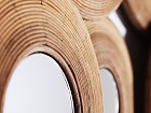 Espejo multicírculo para pared de bambú