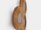 Espejo pared 3 círculos con marco de bambú natural