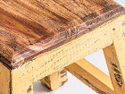 Taburete madera de mahogany decapado