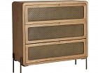 Cómoda de madera con cajones de aluminio