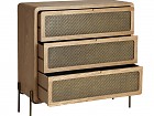 Cómoda de madera con cajones de aluminio