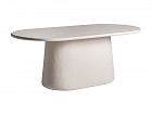 Mesa comedor ovalada de madera blanca