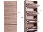 Zapatero de 4 compartimentos en madera de abeto