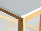 Consola escritorio nórdico pequeño blanco y bambú 80 cm