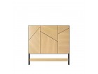 Cabezal de madera con detalles en negro 135cm