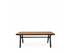 Mesa larga de exterior de madera con patas aluminio