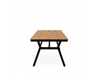 Mesa larga de exterior de madera con patas aluminio