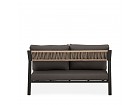 Conjunto exterior mesa centro, sofá y butacas negras
