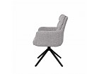 Silla tapizada giratoria con respaldo alto y reposabrazos
