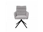 Silla tapizada giratoria con respaldo alto y reposabrazos