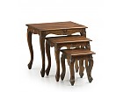 Conjunto tres mesitas madera de Caoba