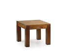Mesa de centro cuadrada colonial con 1 cajón