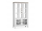 Librería blanca con estantes cerrados y cajones