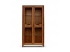 Vitrina con puertas de cristal y cajones colonial