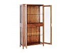 Vitrina con puertas de cristal y cajones colonial