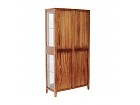 Vitrina con puertas de cristal y cajones colonial