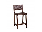 Silla alta madera de Teka y piel