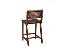 Silla alta madera de Teka y piel
