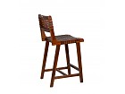 Silla alta madera de Teka y piel