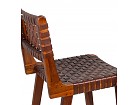 Silla alta madera de Teka y piel