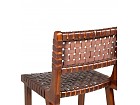 Silla alta madera de Teka y piel