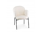 Sillón tapizado blanco estructura metal