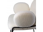 Sillón tapizado blanco estructura metal