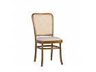 Silla con respaldo de rejilla y asiento tapizado
