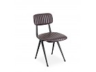 Silla estructura hierro negro, respaldo y asiento polipiel