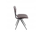 Silla estructura hierro negro, respaldo y asiento polipiel