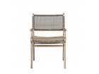 Sillón madera de Teca, asiento y respaldo de cuerda
