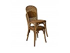 Silla madera de Roble con rejilla en respaldo