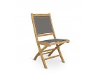 Silla de jardín plegable de madera y tela