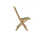 Silla de jardín plegable de madera y tela
