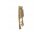 Silla de jardín plegable de madera y tela